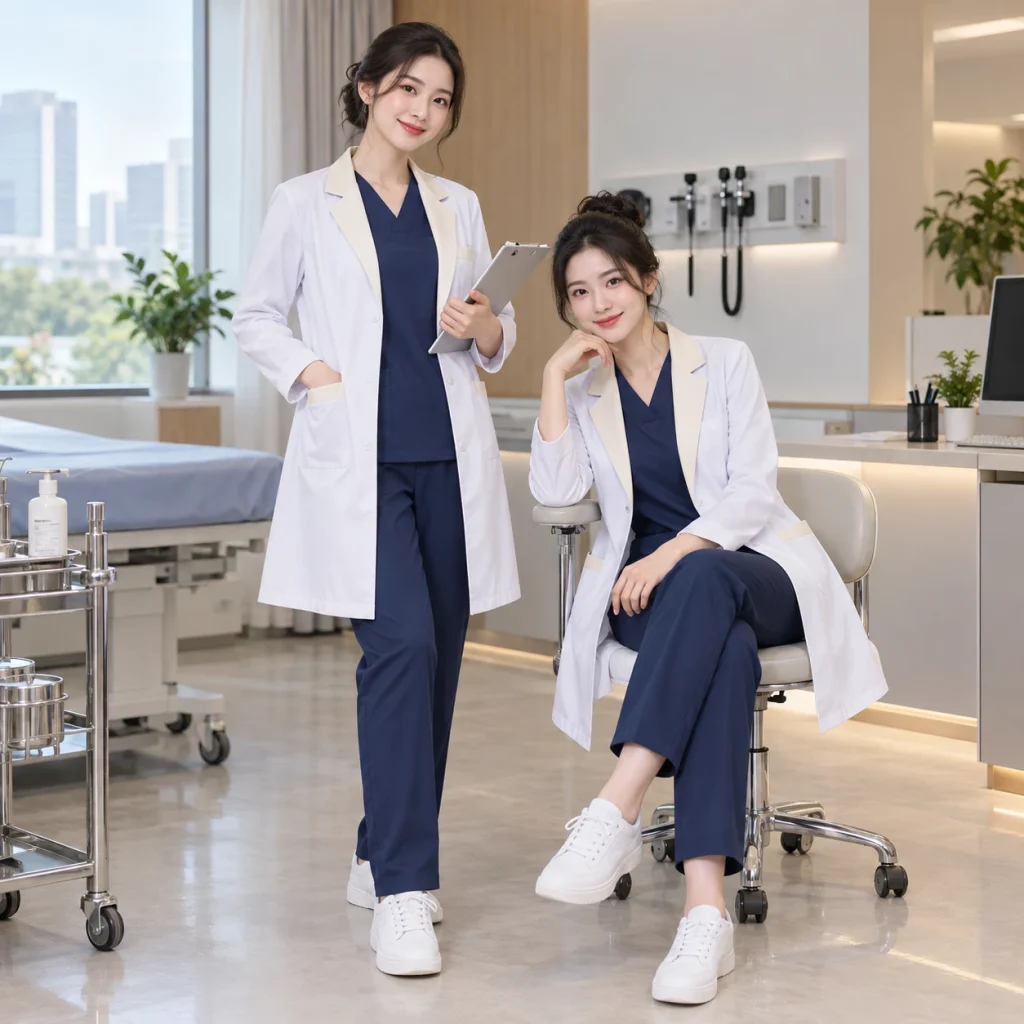 Áo blouse bác sĩ Bamboo Air mềm mát – form hiện đại ôm vừa trên người mẫu Việt Nam
