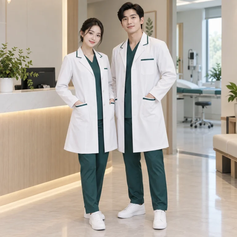 Áo blouse bác sĩ Cotton Compact đứng phom – form regular cân đối
