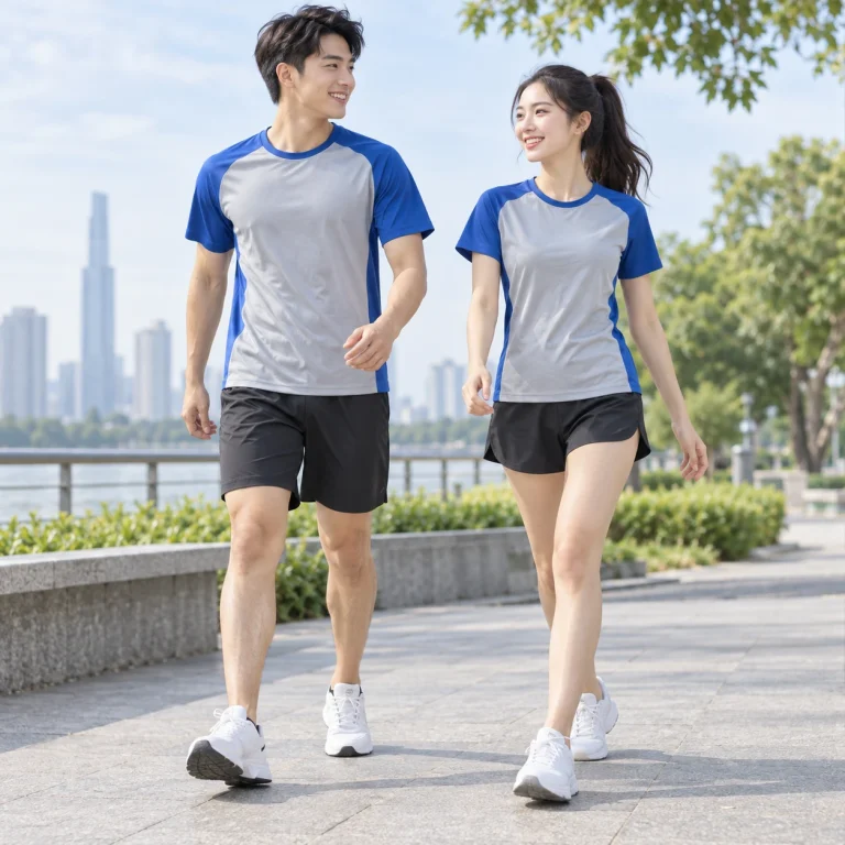 Áo cổ tròn đồng phục may sẵn Coolmax Pro nhanh khô – form năng động cử động rộng trên người mẫu Việt Nam