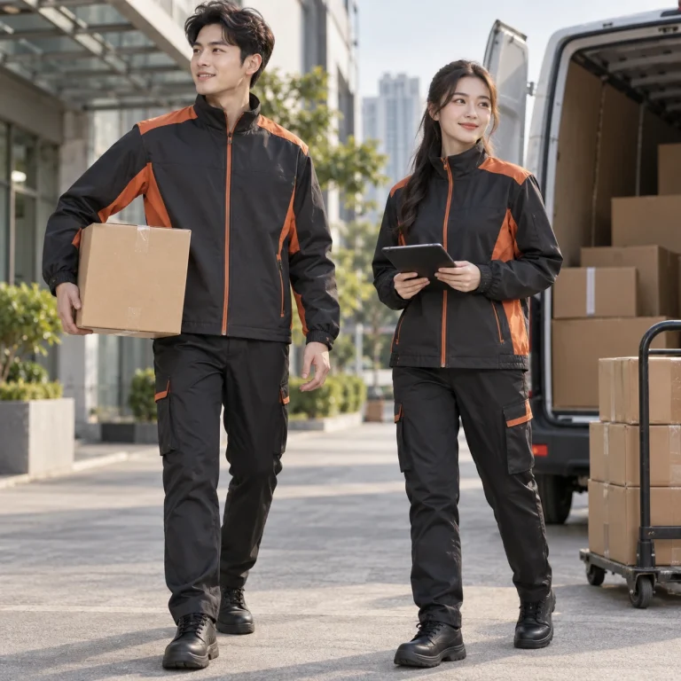 Áo khoác đồng phục công ty Twill Eco chống nhăn – form bán ôm may đo công thái học trên người mẫu Việt Nam