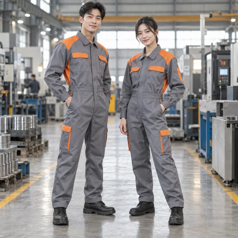Áo liền quần bảo hộ Kaki Pangrim bền chắc Bộ bảo hộ form rộng vừa trên người mẫu Việt Nam