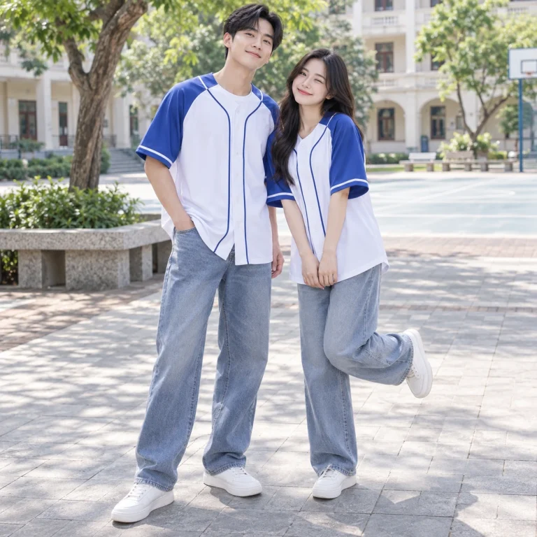 Áo lớp bóng chày Cotton compact mềm Form trẻ trung dễ vận động trên người mẫu Việt Nam
