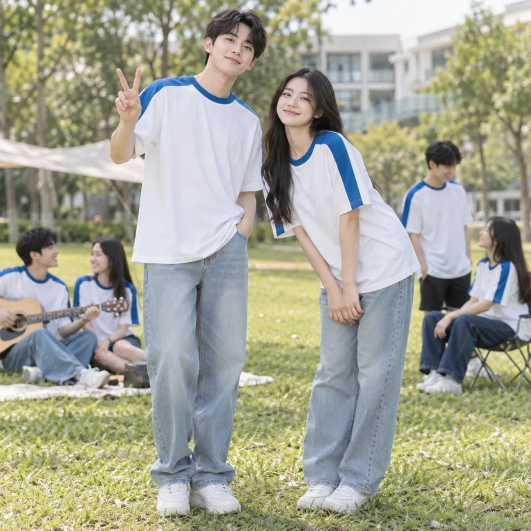 Áo lớp cổ tròn oversize Cotton compact Áo thun unisex form regular trên người mẫu Việt Nam