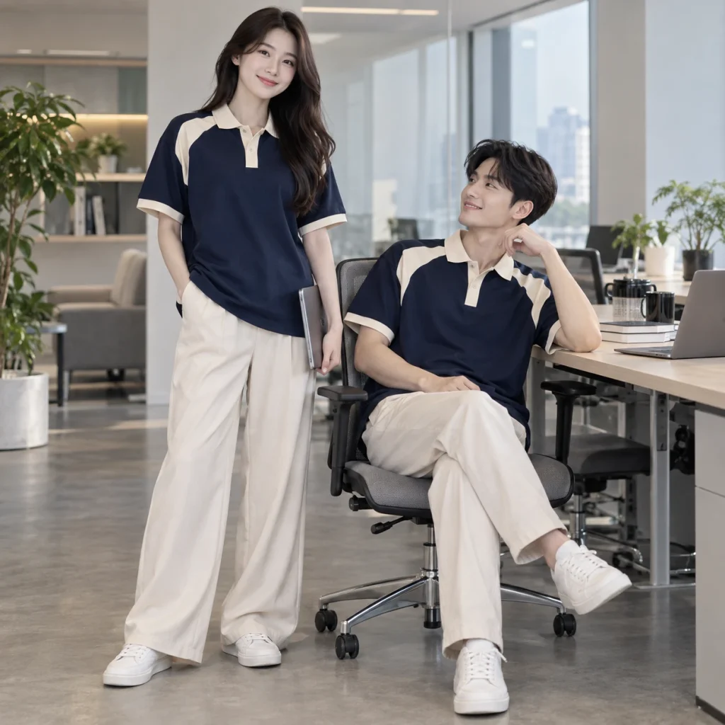 Áo lớp polo oversize Bamboo Air mềm mát – form hiện đại ôm vừa trên người mẫu Việt Nam