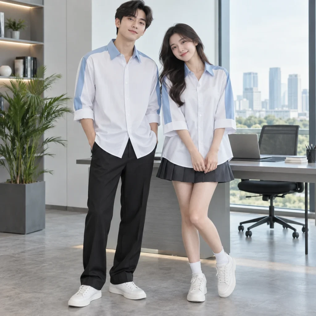 Áo lớp sơ mi oversize Kate Ý ít nhăn Sơ mi form regular trên người mẫu Việt Nam