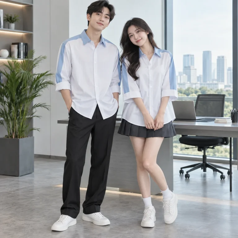 Áo lớp sơ mi oversize Kate Ý ít nhăn Sơ mi form regular trên người mẫu Việt Nam