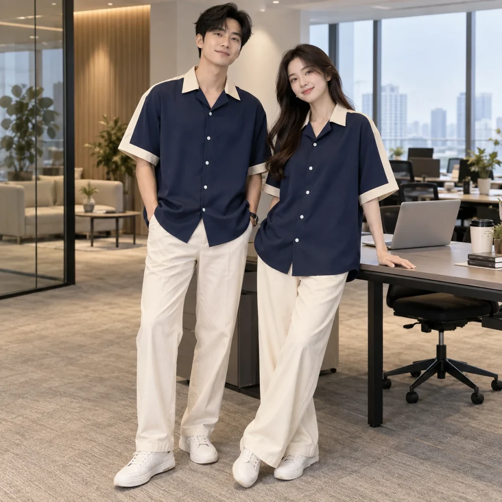 Áo lớp sơ mi oversize Bamboo Air mềm mát – form hiện đại ôm vừa trên người mẫu Việt Nam