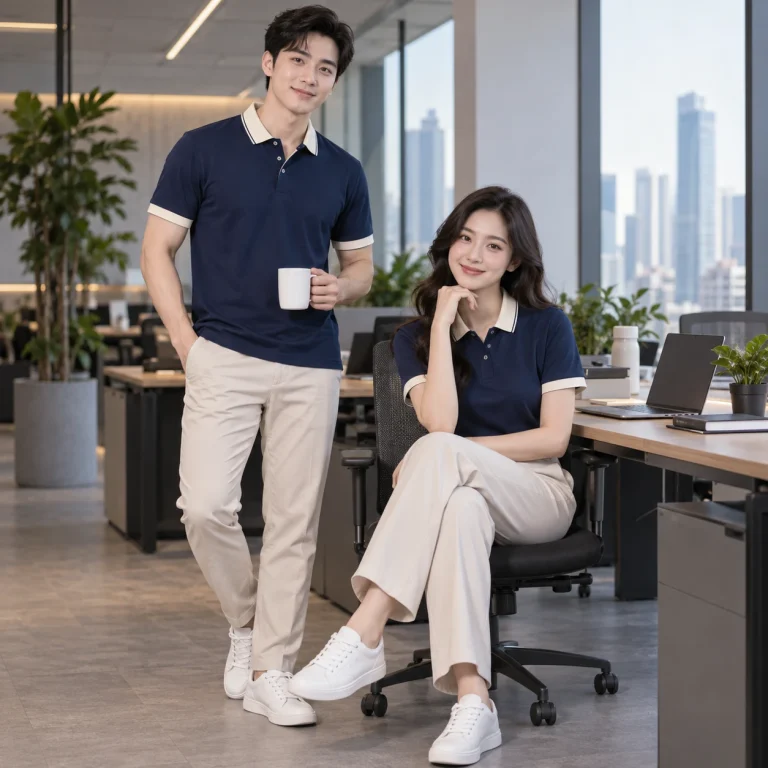 Áo polo đồng phục Bamboo Air mềm mát – form hiện đại ôm vừa trên người mẫu Việt Nam