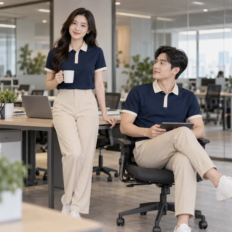 Áo polo đồng phục may sẵn Bamboo Air mềm mát – form hiện đại ôm vừa trên người mẫu Việt Nam