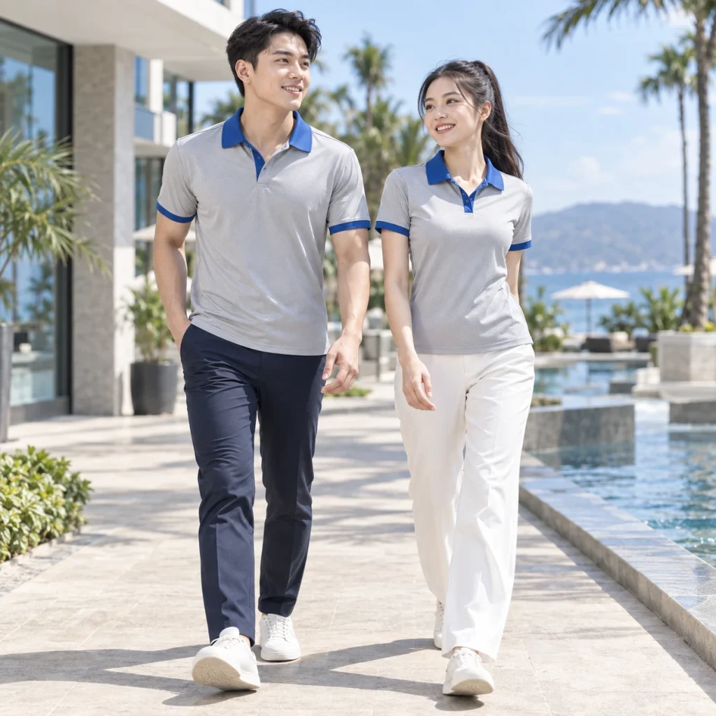 Áo thun cổ sơ mi Coolmax Pro nhanh khô – form năng động cử động rộng trên người mẫu Việt Nam
