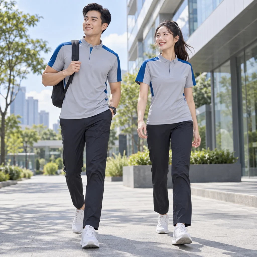Áo thun cổ tàu Coolmax Pro nhanh khô – form năng động cử động rộng trên người mẫu Việt Nam