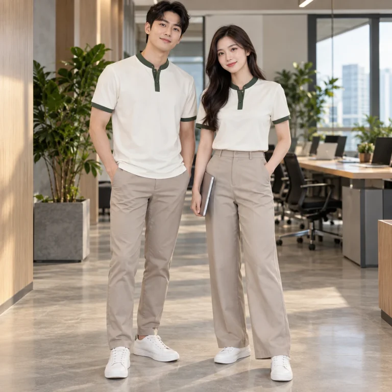 Áo thun cổ tàu Cotton Compact đứng phom – form regular cân đối