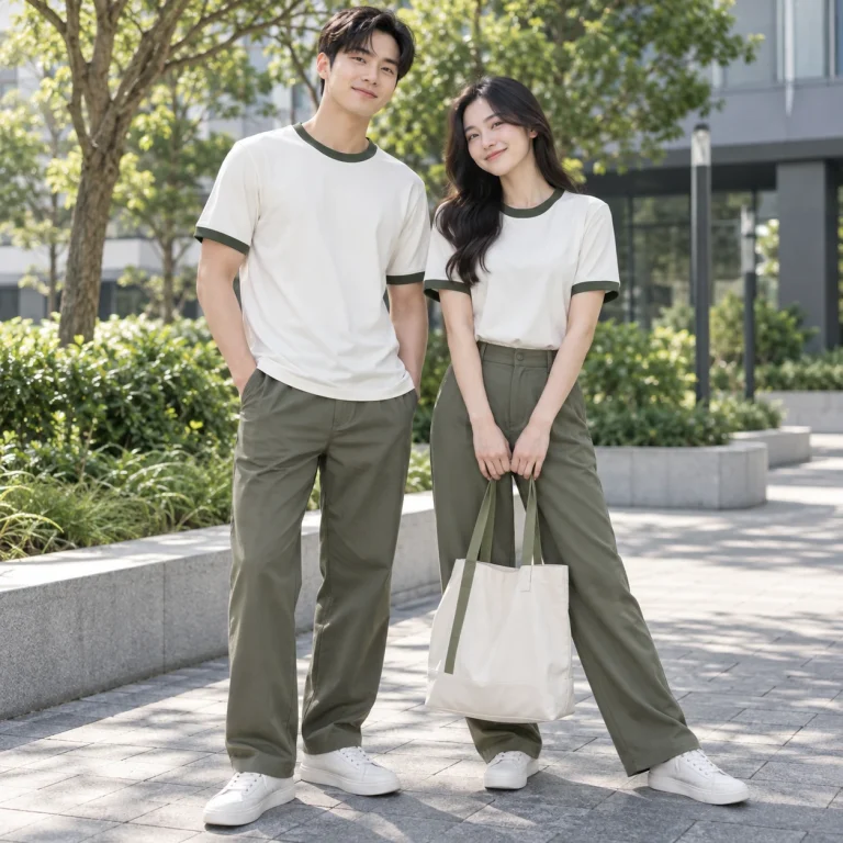 Áo thun cổ tròn Cotton Compact đứng phom – form regular cân đối