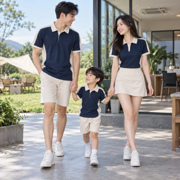 Đồng phục gia đình Bamboo Air mềm mát – form hiện đại ôm vừa trên người mẫu Việt Nam