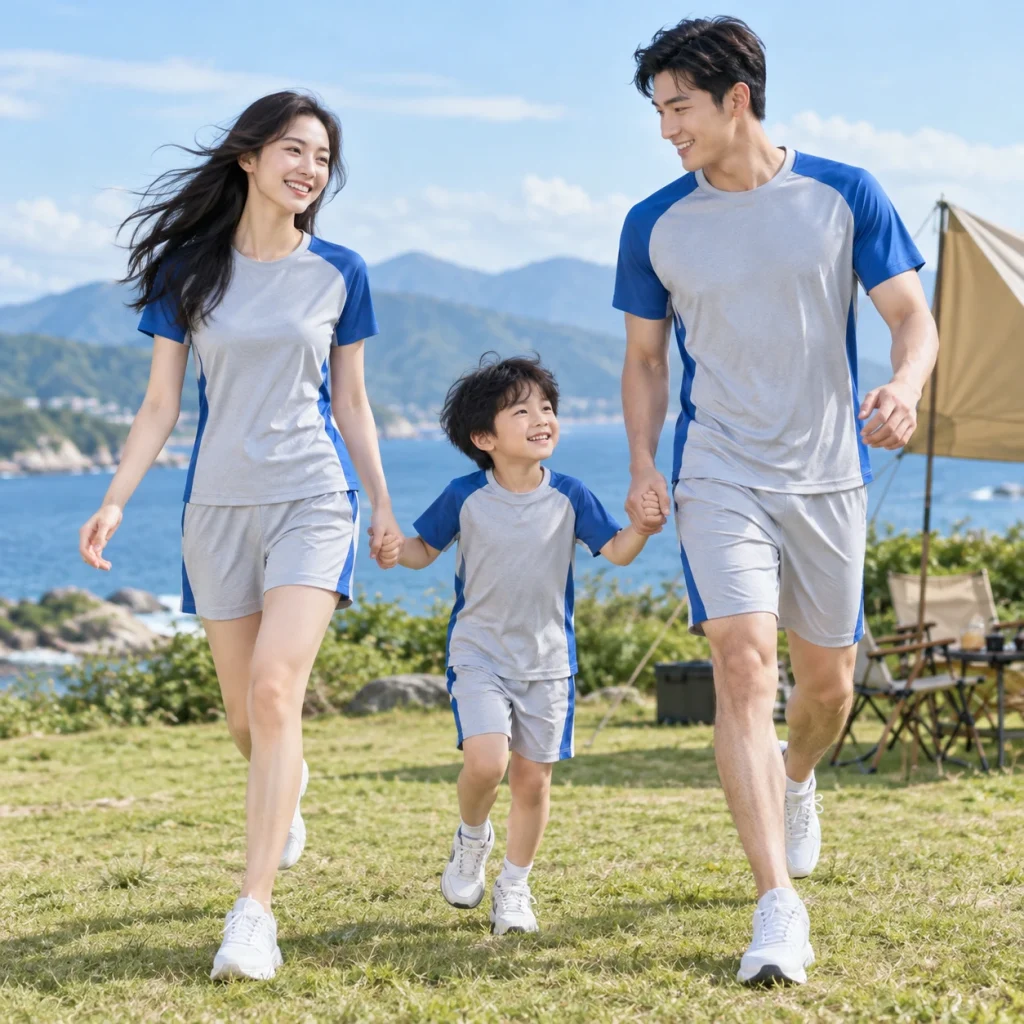 Đồng phục gia đình Coolmax Pro nhanh khô – form năng động cử động rộng trên người mẫu Việt Nam