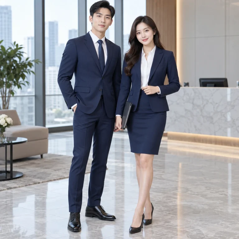 Đồng phục ngân hàng Tuytsi co giãn Bộ vest hiện đại ôm vừa trên người mẫu Việt Nam