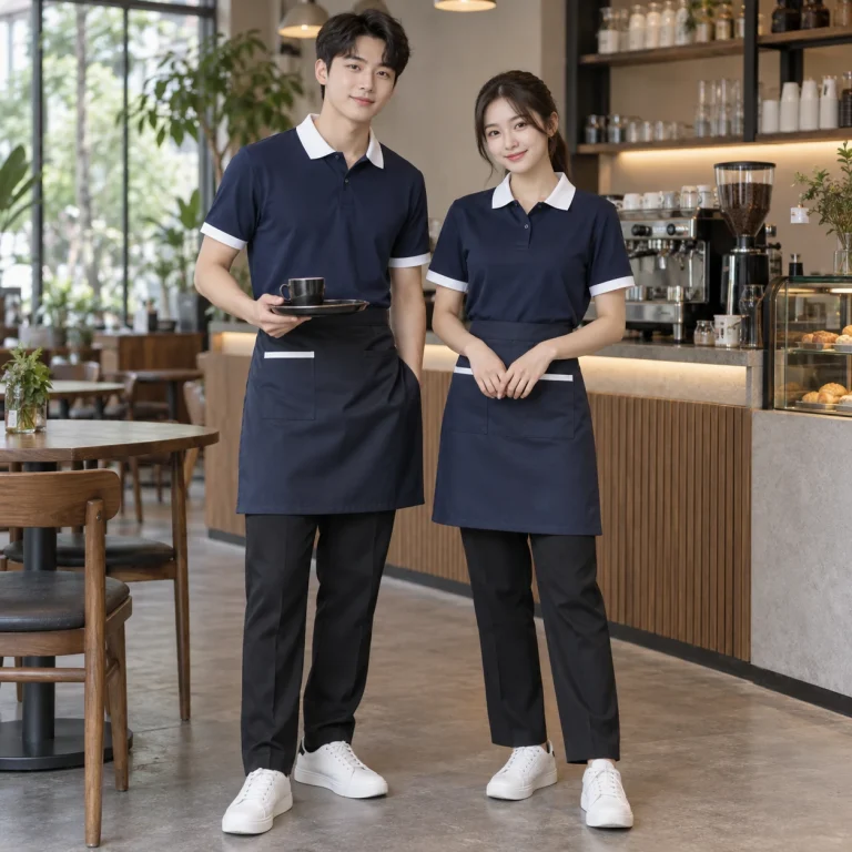 Đồng phục quán café Cotton pha cao cấp Form regular hiện đại