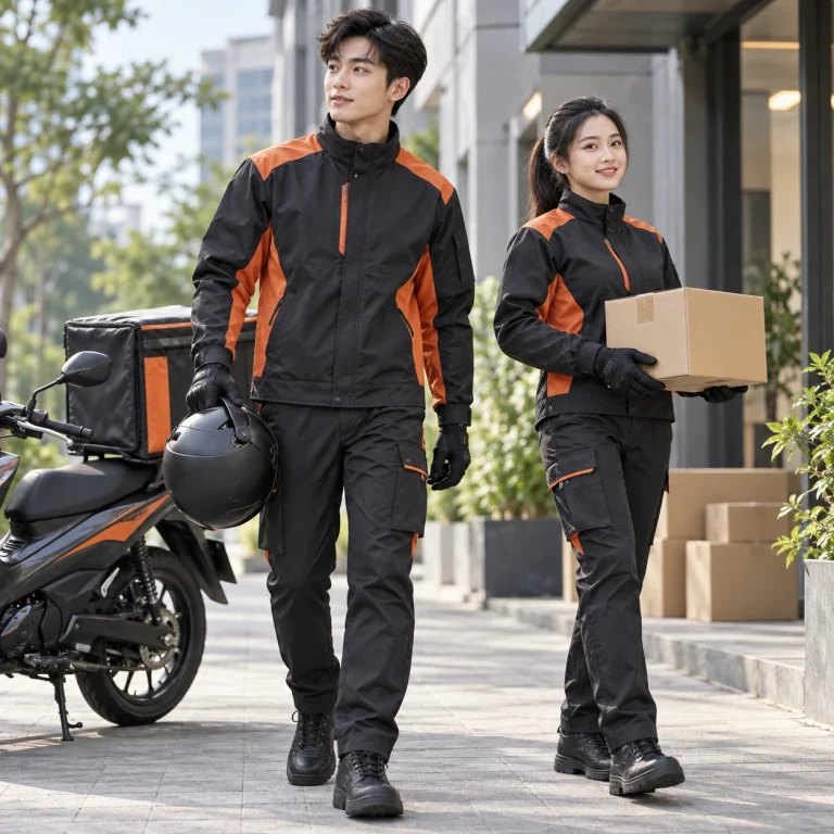 Đồng phục shipper Twill Eco chống nhăn – form bán ôm may đo công thái học trên người mẫu Việt Nam