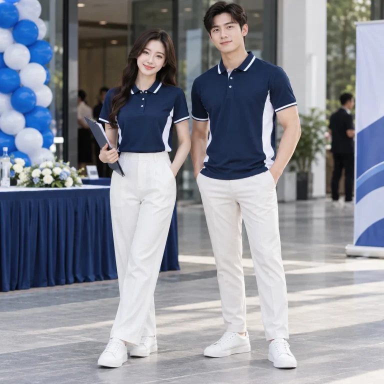 Đồng phục sự kiện & quảng cáo Cotton pha cao cấp Form regular hiện đại trên người mẫu Việt Nam