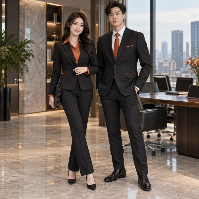 Đồng phục vest Twill Eco chống nhăn – form bán ôm may đo công thái học trên người mẫu Việt Nam