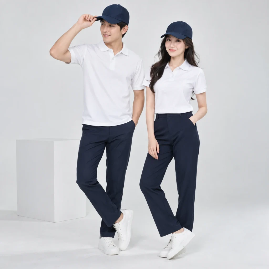 Mũ nón đồng phục Kaki cotton Phụ kiện đồng phục tối giản trên người mẫu Việt Nam