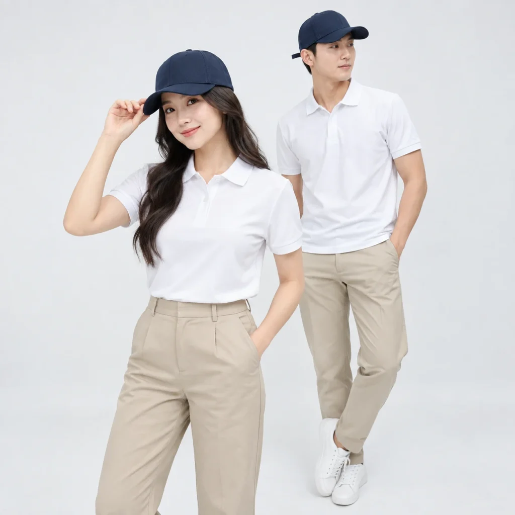 Mũ nón đồng phục may sẵn Kaki cotton Phụ kiện đồng phục tối giản trên người mẫu Việt Nam