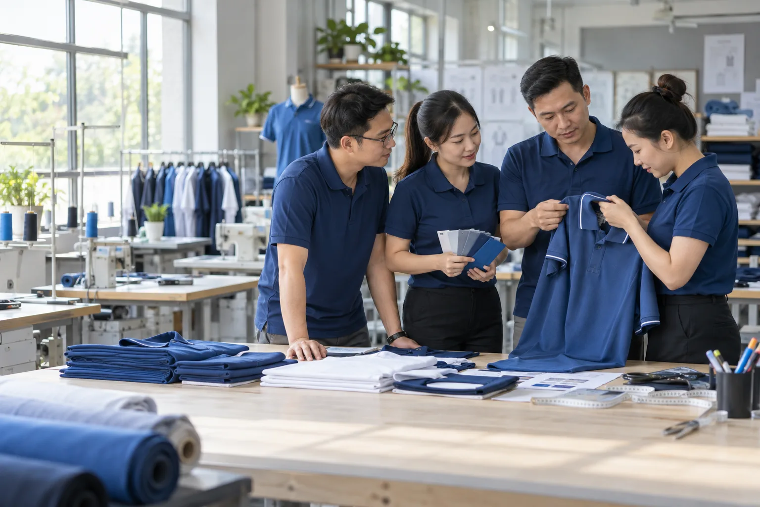 Không gian vận hành tại xưởng may đồng phục May Áo